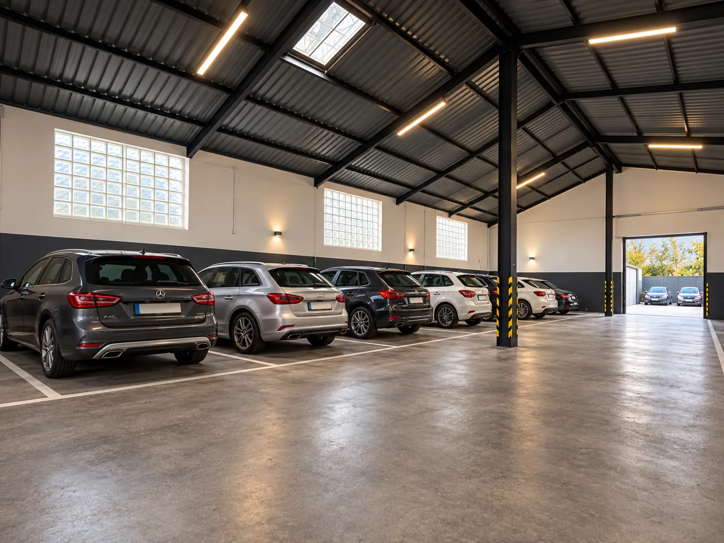Projection indicative de la zone du hangar